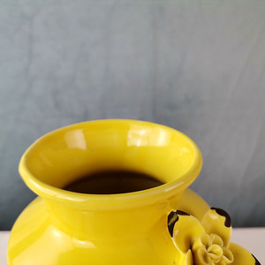 Vaso Decorativo in Ceramica Gialla alla Moda con Fiori Fatti a Mano per <span class=keywords><strong>Arredamento</strong></span> Casa - Product Image 5