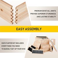 Colmena de Abejas Langstroth de 3 Niveles, Caja de Madera para Apicultores, 2 Niveles Profundos y 1 Mediano