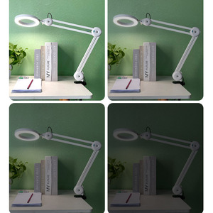 Lampe de bureau à LED avec loupe 8x, bras réglable, alimentation USB, protection des yeux, pour le nail art, les extensions de cils et les tâches de beauté - Product Image 4