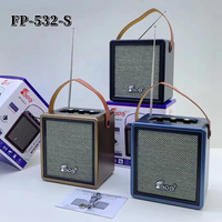 Eletree FP-532-S Tragbarer Solar-BT-Lautsprecher mit Wiederaufladbarer FM-Radio und Leder-Handschlaufe