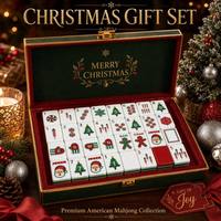 Ensemble de Mahjong Américain de Noël Compatible avec les Pions en Acrylique de Luxe Standard NMJL – Cadeau de Fêtes