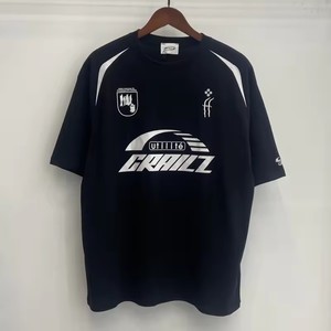 เสื้อยืดโอเวอร์ไซส์ผู้ชาย GRAILZ แขนสั้น สไตล์สตรีท คอกลม แต่งขอบตัดกัน พิมพ์ลายตัวอักษร ผ้าเจอร์ซีย์คอตตอน - Product Image 4