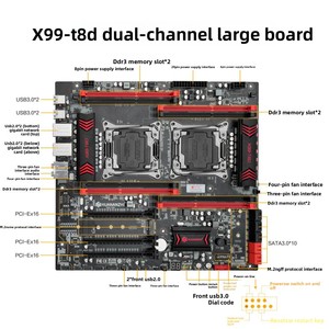 เมนบอร์ด South China Gold Medal X99 แบบ Dual-channel E-ATX รุ่นใหม่ รองรับการ์ดจอหลายตัว สำหรับเซิร์ฟเวอร์ 2696 2666 แรม 512GB ซ็อกเก็ต LGA2011-3 รองรับการ์ดจอแบบ High-Cap - Product Image 5