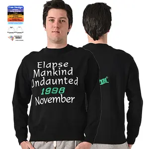 Plus Size Print Logo Hoodie Long Sleeves Premium Pullover Crewneck Sweatshirt For Men