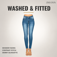 Jean en denim skinny taille haute pour femme, grande taille, style gothique Y2K, imprimé léopard, détails déchirés, extensible, longueur genou