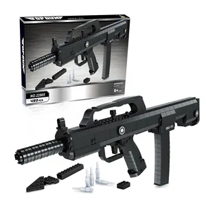 Askeri yapı taşı oyuncak QBZ- 95 saldırı tüfeği monte oyuncak tabanca seti silah tuğla oyuncak askeri yapı tuğlaları kiti