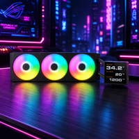Refroidisseur de processeur liquide AIO Cougar Poseidon VP360 360 mm avec écran LCD, radiateur RGB, triple ventilateur, système de refroidissement par eau à roulement fluide, noir