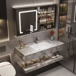 Gabinete de <span class=keywords><strong>Baño</strong></span> de Lujo Estilo Europeo <span class=keywords><strong>Moderno</strong></span> para Hogar y Hotel Tocador Blanco Montado en la Pared con Espejo Inteligente <span class=keywords><strong>Muebles</strong></span> de <span class=keywords><strong>Baño</strong></span> Modernos - Product Image 2