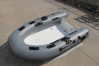 Bateau à rames en fibre de verre certifié CE, coque rigide de 2,7 mètres, Hypalon/PVC, bateau de pêche gonflable, RIB270 de 8,8 pieds avec moteur