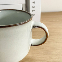 Mug à café en céramique vintage simple, texturé, pour le petit-déjeuner à la maison, tasse à lait, tasse à boire quotidienne au bureau