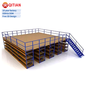 Plateforme de mezzanine personnalisable en acier, rayonnages industriels robustes en acier thermolaqué pour entrepôt, rayonnages de stockage pour grenier - Product Image 1