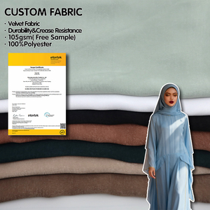 Maßgefertigter 105gsm Velours-Stoff 100% Polyester GRS Recycelt Weich Gefärbter Gewebter Stoff für Damenkleider - Product Image 1