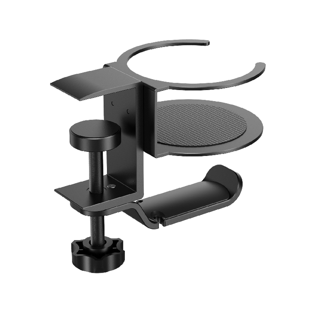 Chicon CHHP06 Headphone Hook Desk Stand Under Table Foldable Headset Holder Clamp Hanger Mount Built Organizer PC Gaming Office