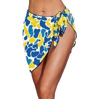 Sarong de plage pour femme, style populaire, imprimé camouflage arc-en-ciel multicolore personnalisé, jupe enveloppante pour les vacances d'été à la plage Aloha