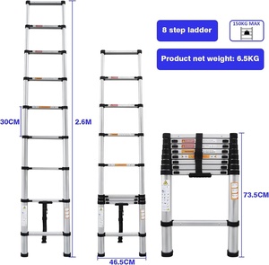 Escaliers télescopiques en aluminium extensibles de <span class=keywords><strong>3</strong></span>,2 m (10,5 pi) avec une charge maximale de 330 lb (150 kg) conformes à la norme EN131 - Product Image 3