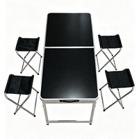 Table et chaises de camping, table de pique-nique pliable portable avec chaises, table de plage pliable légère pour les fêtes