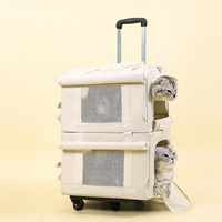Sac à dos de transport pour animaux de compagnie Oxford style bus à deux étages pour chats et chiens, portable, respirant, grande capacité