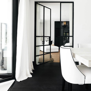 אמריקאי אבטחה נירוסטה נדנדה כניסה חלונות צרפתית דלת ברזל יצוק בסגנון קבוע תלוי וילון - Product Image 5