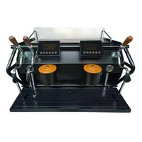 Machine à expresso professionnelle WARM à double groupe, écran tactile LED, affichage double pression, système double lait-café, en acier inoxydable
