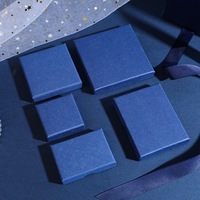 Coffret à bijoux rigide haut de gamme bleu roi fin, deux pièces, avec gaufrage pour bagues de mariage, colliers, boucles d'oreilles, emballage cadeau - Vente en gros