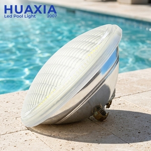 <span class=keywords><strong>Ampoule</strong></span> LED de <span class=keywords><strong>piscine</strong></span> HUAXIA Standard PAR56 en verre, étanche IP68, 12V 24W, RVB à changement de couleur, lampe de remplacement subaquatique pour niche - Product Image 1