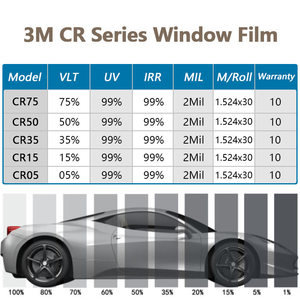 <span class=keywords><strong>Film</strong></span> teinté pour vitres 3 m CR15% 20% 75% nano-céramique IRR99 haute isolation protection UV pré-découpé noir rouleau de 60*100 pieds - Product Image 3