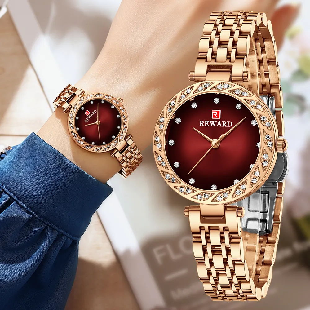 Reward factory OEM watches Wholesale women Watches Quartz luxury diamond Ladies watch montre de femme