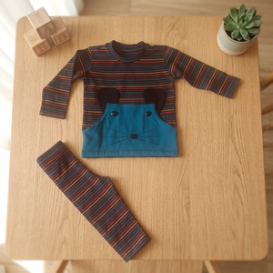 New Trendy Zoy <b>Cat</b> <b>T</b>-shirt and Leggings in Organic Cotton Knit Fabric Baby Girls Clothing Sets Beautiful Pieces - Product Image 4