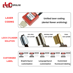 Cadenas <span class=keywords><strong>de</strong></span> sécurité en acier avec corps en aluminium non conducteur, étanche et anti-poussière, 38 mm * 6 mm, personnalisable, pour équipement <span class=keywords><strong>de</strong></span> verrouillage et <span class=keywords><strong>de</strong></span> signalisation (Loto/Tagout) - Product Image 3