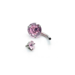 Piercing all'Ombelico in Acciaio Inossidabile 316L con 3 Punte Rotonde in Zirconia Cubica, Filettatura Interna, Gioiello alla Moda, Regalo di Nozze - Product Image 3