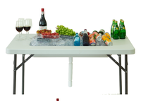EASTOMMY Table de refroidissement de glace pliante en plastique de haute qualité, Table de refroidissement de glace en plastique de 6 pieds