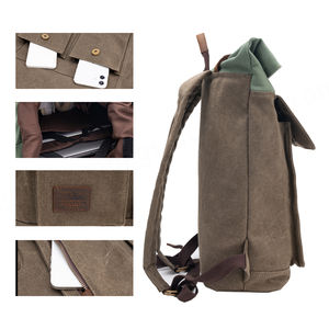 Randonnée en plein air Camping Mode Toile Sac à dos Mochila Ordinateur portable Homme Nylon Doublure Sac à dos Personnalisé - Product Image 3