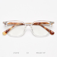 Lunettes en acétate de haute qualité pour homme, verres carrés de style coréen, lentilles transparentes, à grande monture, cadeaux léopard brun, TR90