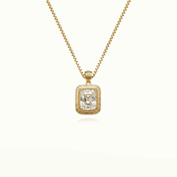 Yunzhi Vente en gros Collier pendentif vintage personnalisé en argent sterling S925 plaqué or avec moissanite 3/5 carats couleur D VVS1 pour femme