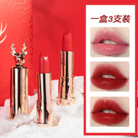 Produit populaire Usine de wapitis de Noël Vente en gros Maquillage votre propre rouge à lèvres Vendeur Marque privée Mat imperméable