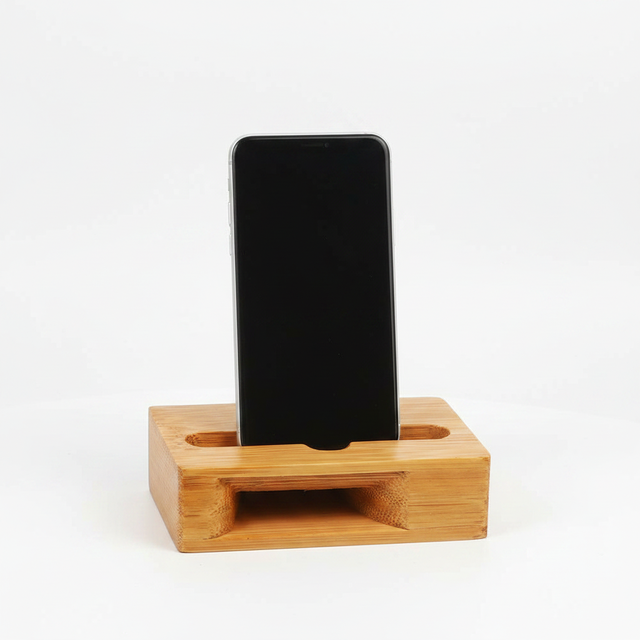 Wood Desktop Bamboo Amplifier Stand Phone Sound Dock Holder Multifunctional Speaker Amplifier Universal Use Bamboo Phone Stand