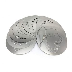 Customizable Eco-Friendly Cappuccino <b>Metal</b> Stainless Steel Coffee Stencil Promo Custom Logo Decorating - Product Image 2