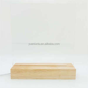 Base de luz LED de acrílico 3D de madera ovalada, redonda personalizada, para noche, señales 3D, ilusión, lámpara de noche, Base de iluminación de madera para acrílico - Product Image 5