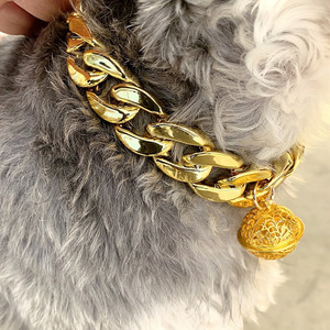 <span class=keywords><strong>Collar</strong></span> de perro cachorro de gato de oro rosa de lujo <span class=keywords><strong>Collar</strong></span> de plástico personalizable Enlace cubano <span class=keywords><strong>Collar</strong></span> de mascota personalizado Cadena Bulldog de moda - Product Image 6
