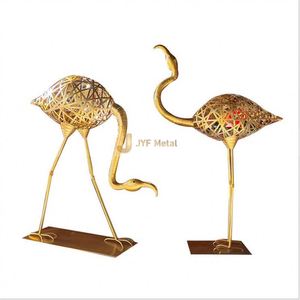 ANW058 Elegante Escultura de Animales Personalizada en Acero Inoxidable con Superficie Metálica Brillante - Product Image 4