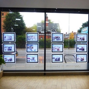 Enseigne LED pour <span class=keywords><strong>agence</strong></span> immobilière, bordure noire ou argentée, affichage <span class=keywords><strong>publicitaire</strong></span>, A4 A3 - Product Image 6