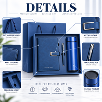 A5 Hochwertiges Notizbuch-Geschenkset mit Personalisiertem Cover & Innenseiten, Kugelschreiber, Thermosflasche & USB-Stick als Geschäftsgeschenke