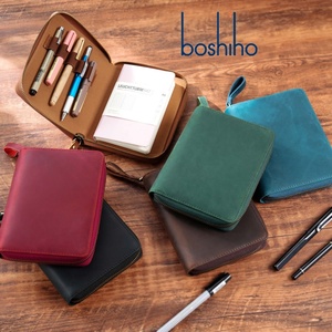 Boshiho Customized Genuine Crazy Horse <b>Leather</b> Notebook with Zipper Workbook <b>Notepad</b> Pocketbook Folder Pen Holders-Gift - Product Image 2