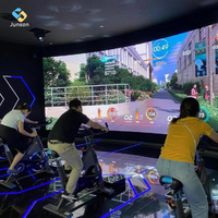 Nouveau jeu de sport interactif de vélo d'exercice en métal avec projection vidéo VR/AR pour aire de jeux intérieure