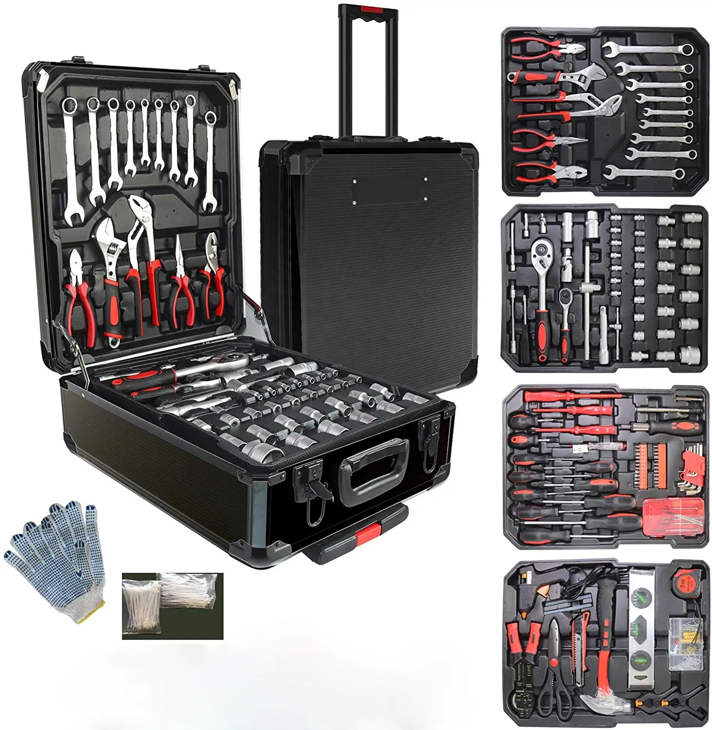 799pcs Aluminium Tool Box Filled with Tools Multifunctional Household Hand Tool Case High Quality