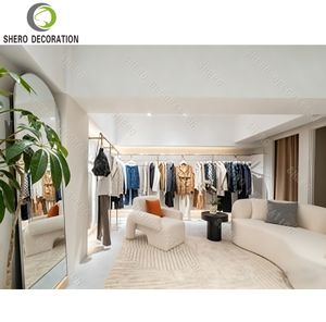 Design d'intérieur élégant pour boutiques de vêtements pour femmes, présentoirs à vêtements, étagères de présentation de vêtements, mobilier de magasin de vêtements sur mesure - Product Image 4
