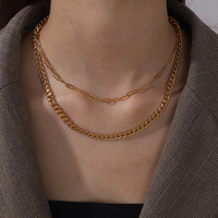Collier multi-styles en acier inoxydable plaqué or 18 carats, en acier titane durable, pour la fabrication de bijoux DIY