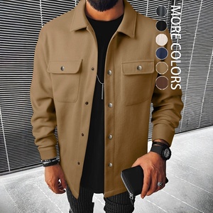 26 Nuevas Chaquetas de Solapa Estilo Urbano Europeo y Americano de Un Solo Botón, Abrigo Holgado Informal de <span class=keywords><strong>Pana</strong></span> para Trabajo - Product Image 2