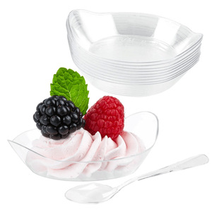 New Design Transparency Disposable Ps <strong>Plastic</strong> <strong>Dessert</strong> Dishes <strong>Tray</strong> Salad Sauce Appetizer Bowl Wedding Party Ice Pudding Cup - Product Image 2