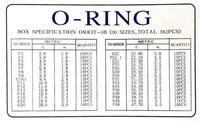 Hochwertiges 386-teiliges O-Ring Sortiment 30 Metrische Größen FKM75 Schwarz/Braun/Grün Modell 5C für Automobil- und Industriegebrauch